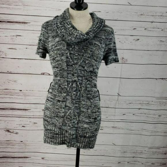 No Boundaries Mini Sweater medium Tunic Dress Gray - Picture 4 of 7